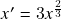 x'=3x^{\frac{2}{3}}